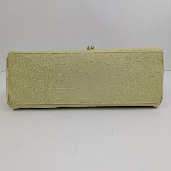NWT Talbots Purse Crocodile Embossed Lime Green Leather Top Handle Handbag Y2K - Picture 5 of 15